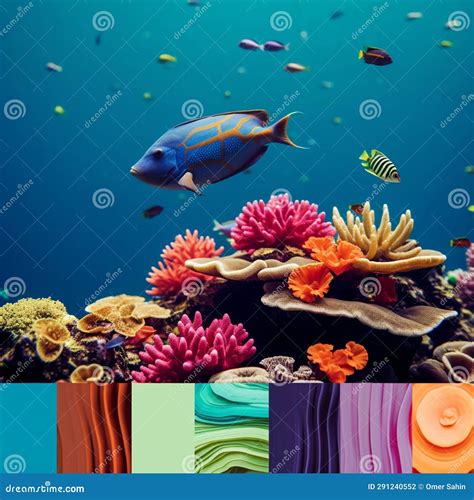 Aqua Adventure Underwater World Moodboard Stock Photo Image Of