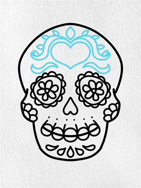 How To Draw A Sugar Skull Helloartsy