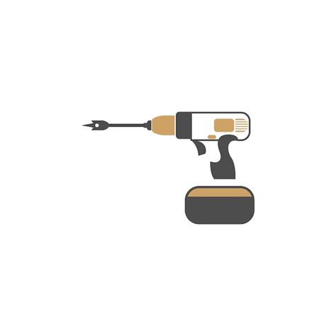 Premium Vector Construction Drill Icon Logo Design Template