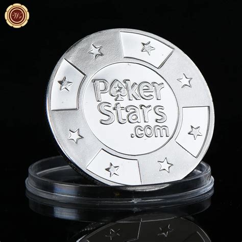 WR 24k 999.9 Casino Poker Coin Creative Poker Stars Pure Silver Metal ...