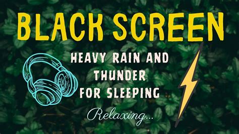 Black Screen Rain - Heavy Rain & Thunder | Relax, Release Stress, Study ...