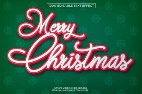 Free Psd Editable Merry Christmas Text Effect