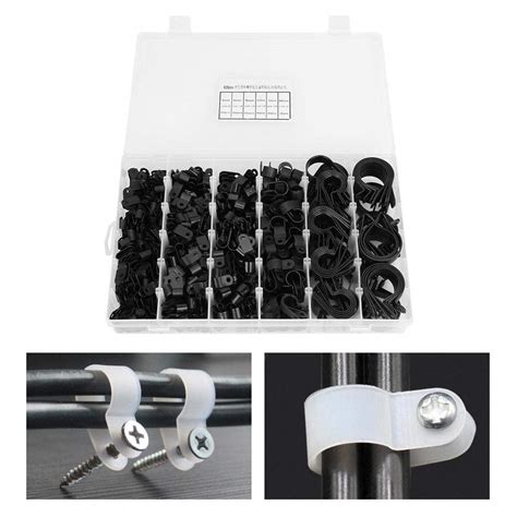 Cable Clamp R Type Cable Clip Wire Clamp Pcs Black Plastic R Type