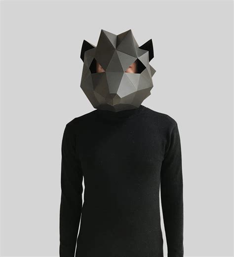 Hedgehog Mask Template Paper Mask Papercraft Mask Masks Etsy Paper Mask Mask Template