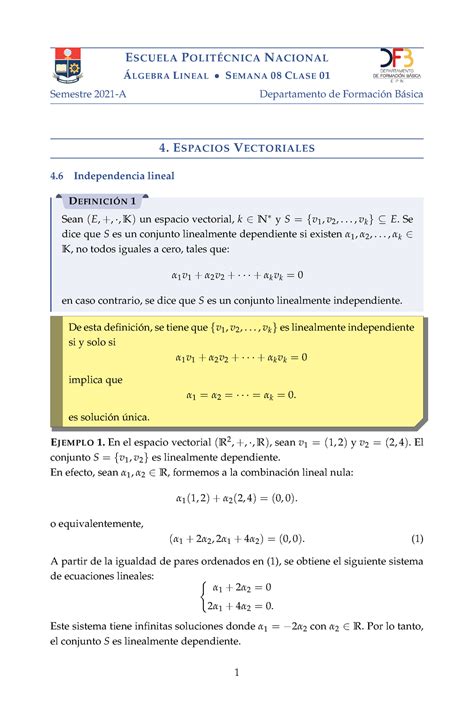 Algebra Apuntes 14 Resumen Álgebra Lineal ESCUELA POLITÉCNICA