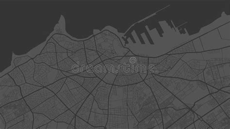 Gris Oscuro Vector Fondo Mapa Casablanca Ciudad Rea Calles Y Agua