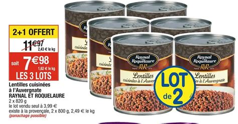 Promo Raynal Et Roquelaure Lentilles Cuisin Es Lauvergnate Chez Cora