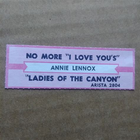 ANNIE LENNOX NO More I Love You's JUKEBOX STRIP Record 45 rpm 7" $4.92 ...