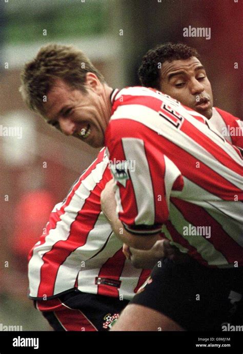 Southampton's Matt Le Tissier celebrates scoring the winning goal against Arsenal Stock Photo ...