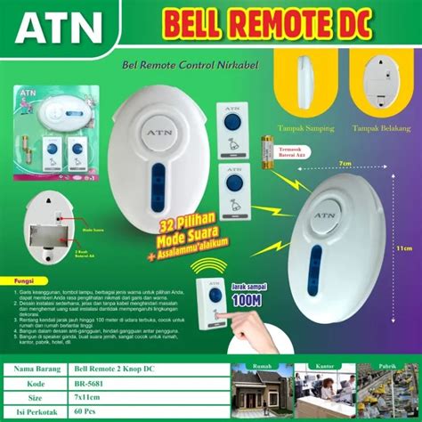 Bel Pintu Rumah Wireless Door Bell Tanpa Kabel Dc Listrik Tombol