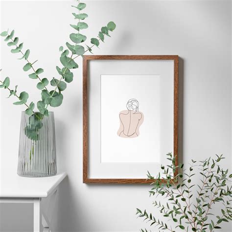 Neutral Minimalist Naked Women Line Art Nude Woman Body Line Minimal