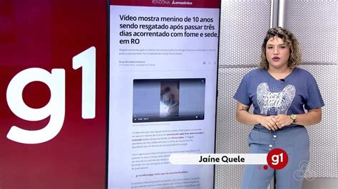 Vídeo G1 em 1 Minuto RO Vídeo mostra criança resgatada após passar