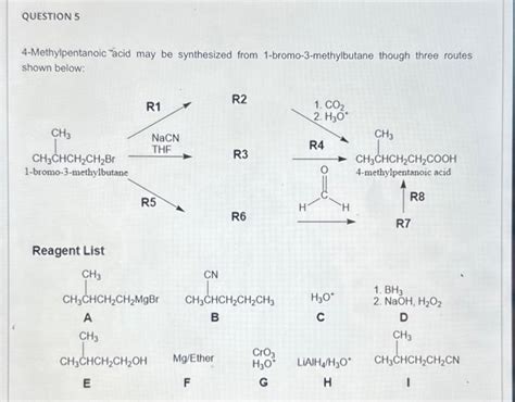 QUESTION 5 4 Methylpentanoic Acid May Be Synthesized Chegg