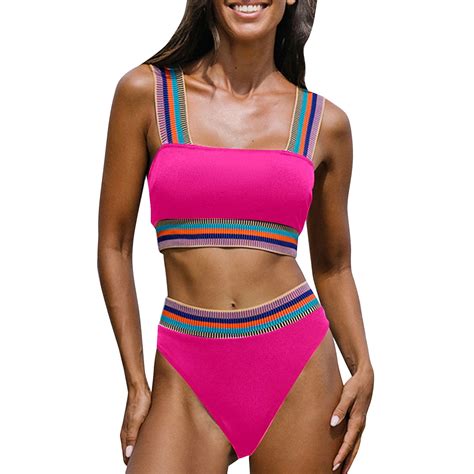 Towed High Waist Bikini Set Push Up Two Pieces Women Swimsuit Bathing