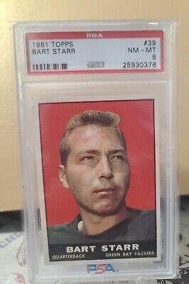 Topps Bart Starr Graded Psa Nm Mt Packers Ebay