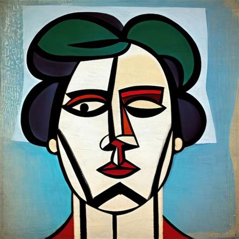 Premium Photo | Modern portrait in picasso cubism style