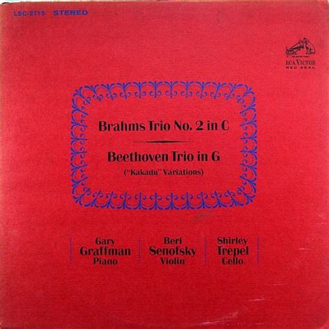 Brahms Trio No Beethoven Trio In G Kakadu Variations Lp