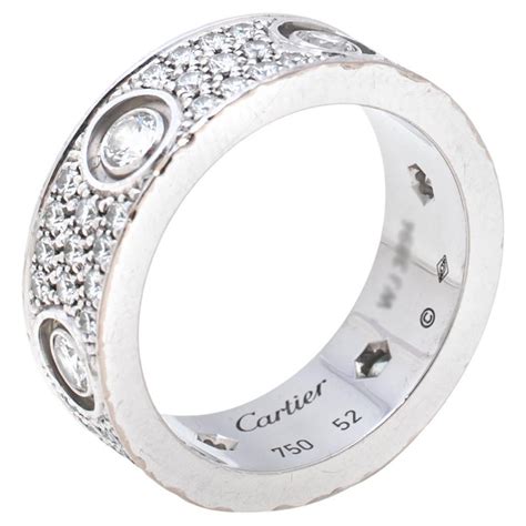 Anello Cartier Love Con Pav Di Diamanti In Oro Bianco Carati In