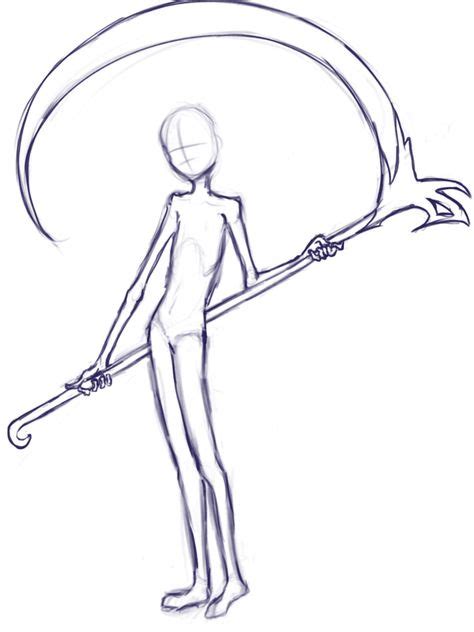 Scythe Holding Poses Drawing