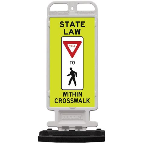 Plasticade Pedestrian Crossing Sign A Frame Yield STATE LAW