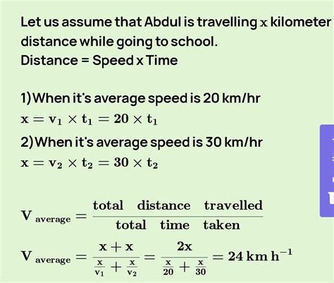 Abdul While Driving To School Computes The Average Speed For His Trip