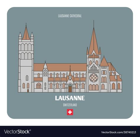 Lausanne cathedral in switzerland Royalty Free Vector Image