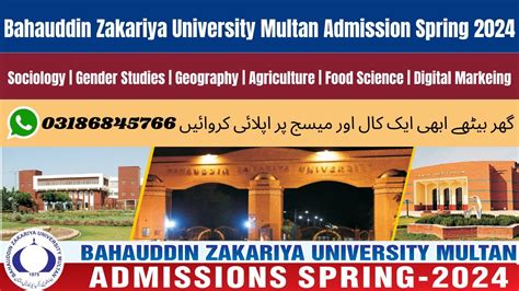 Bahauddin Zakariya University Multan Admission Spring Bzu Multan