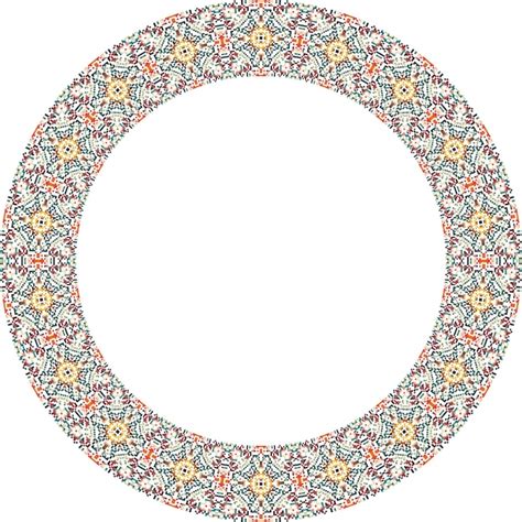 Premium Vector Round Frame With Abstract Pattern Copy Space Vector