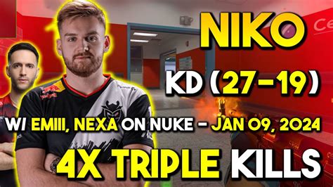 Niko W Emiii Nexa On Nuke X Triple Kills Faceit V