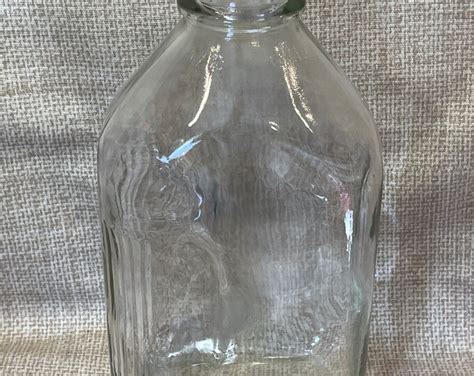 Vintage Glass Milk Bottles Half Gallon Glass Milk Bottles Home Decor Storage Country Decor Glass