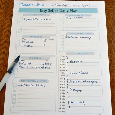 Etsy Seller Organizer Daily Planner 1 Printable Immediate Etsy