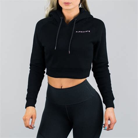 Womens Cropped Hoodie Black Cropped Hoodie Clothes Hoodies