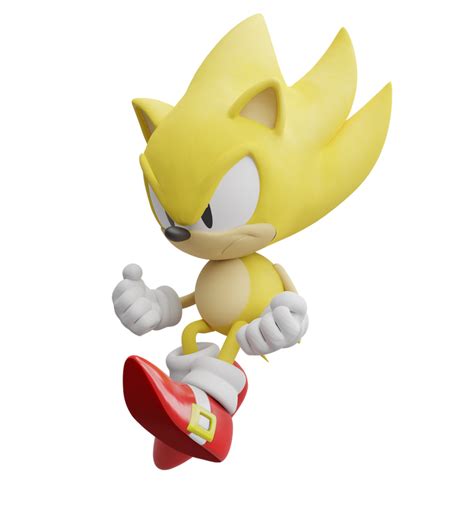 Classic Super Sonic Render By Thatcoolyoshi On Deviantart