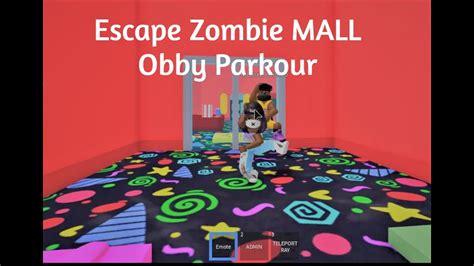 Escape Zombie Mall Obby Parkour Youtube