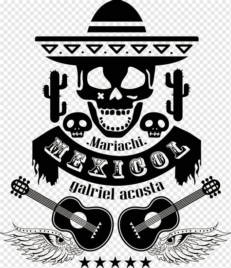 Guitarra Calavera Mexicana Negra Png PNGWing