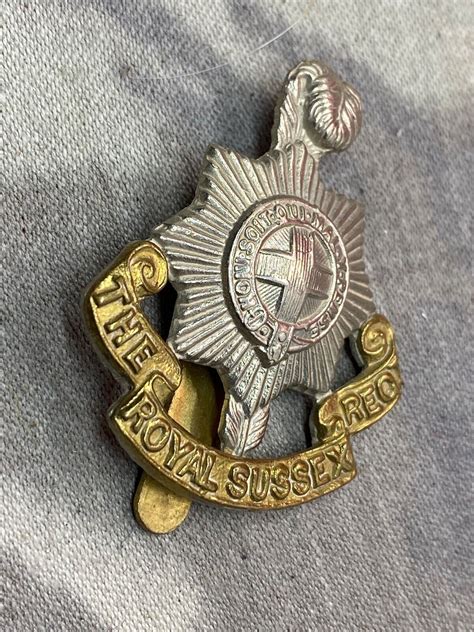 Original British Army Ww1 Ww2 The Royal Sussex Regiment Cap Badge For Sale The Militaria Shop