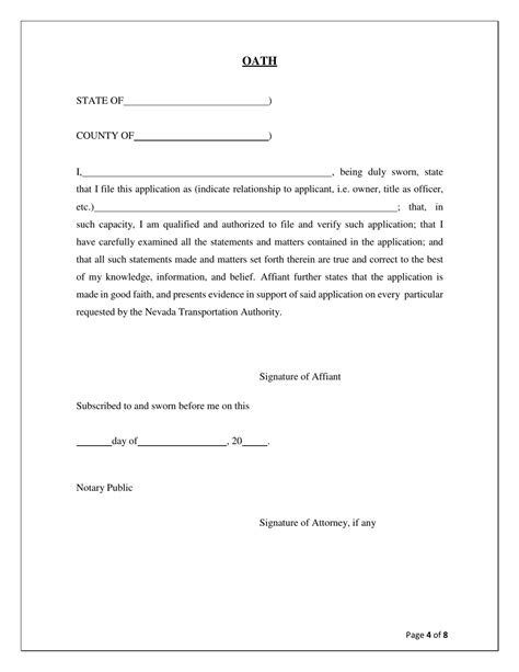 Nevada Application For A Permit To Act As A Transportation Network