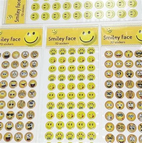 Sticker Adesivos Smiles Carinhas Cartelas Grande C Relevo