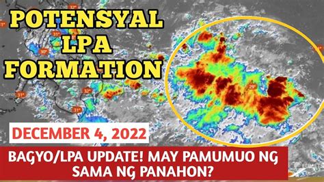 Potensyal Lpa Formation Maging Bagyo December Weather Update