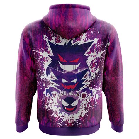 Trippy Ghostly Evolution Ghastly Haunter Gengar Pokemon Hoodie Anime Ape