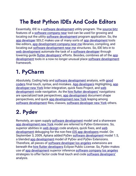 Ppt The Best Python Ides And Code Editors Powerpoint Presentation