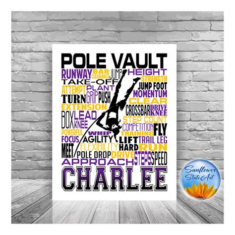 Personalized Pole Vaulting T Pole Vault Poster Pole Vaulting Team