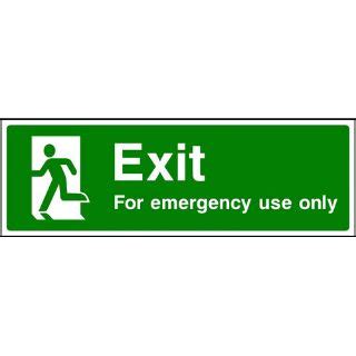 Kpcm Exit For Emergency Use Only Running Man Left Fire Exit Sign