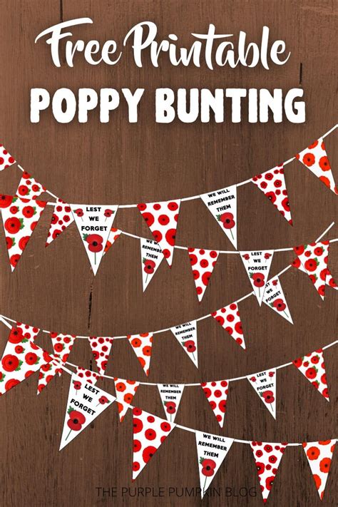 Free Printable Poppy Bunting For Remembrance Day Poppy Day