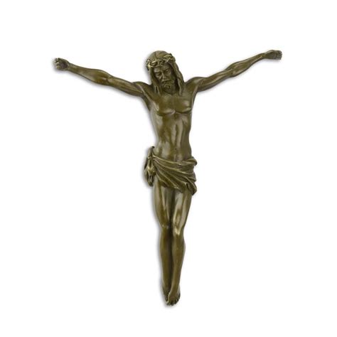 Een Bronzen Beeld Sculptuur Van Het Lichaam Van Christus Voor Aan De