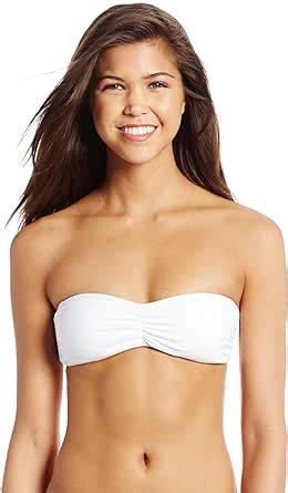 Amazon Hurley Juniors Meshed Bandeau Bikini Top White X Small