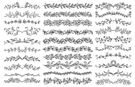 floral embellishments borders  dividers  vector art  vecteezy