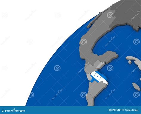 Honduras With Flag On Political Globe Stock Illustration Illustration