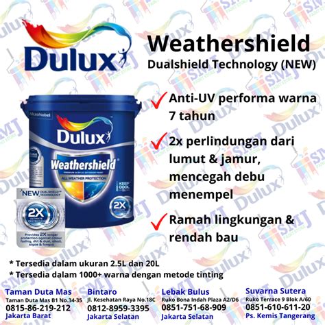 Jual Cat Tembok Exterior Luar Dulux Dualshield Weathershield 2 5 Liter