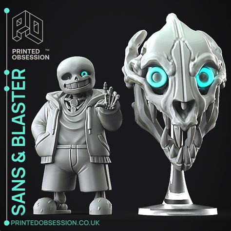 Sans And Gaster Blaster Undertale Fan Art 3d Model By